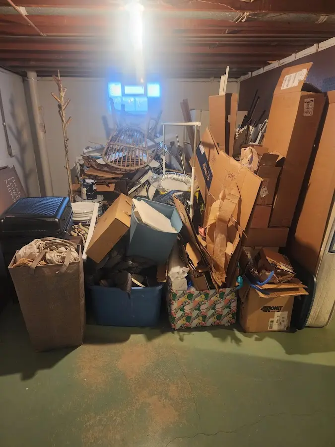 Roll-off dumpster container at job site for 2 Yard Dumpster Rental in Eastampton